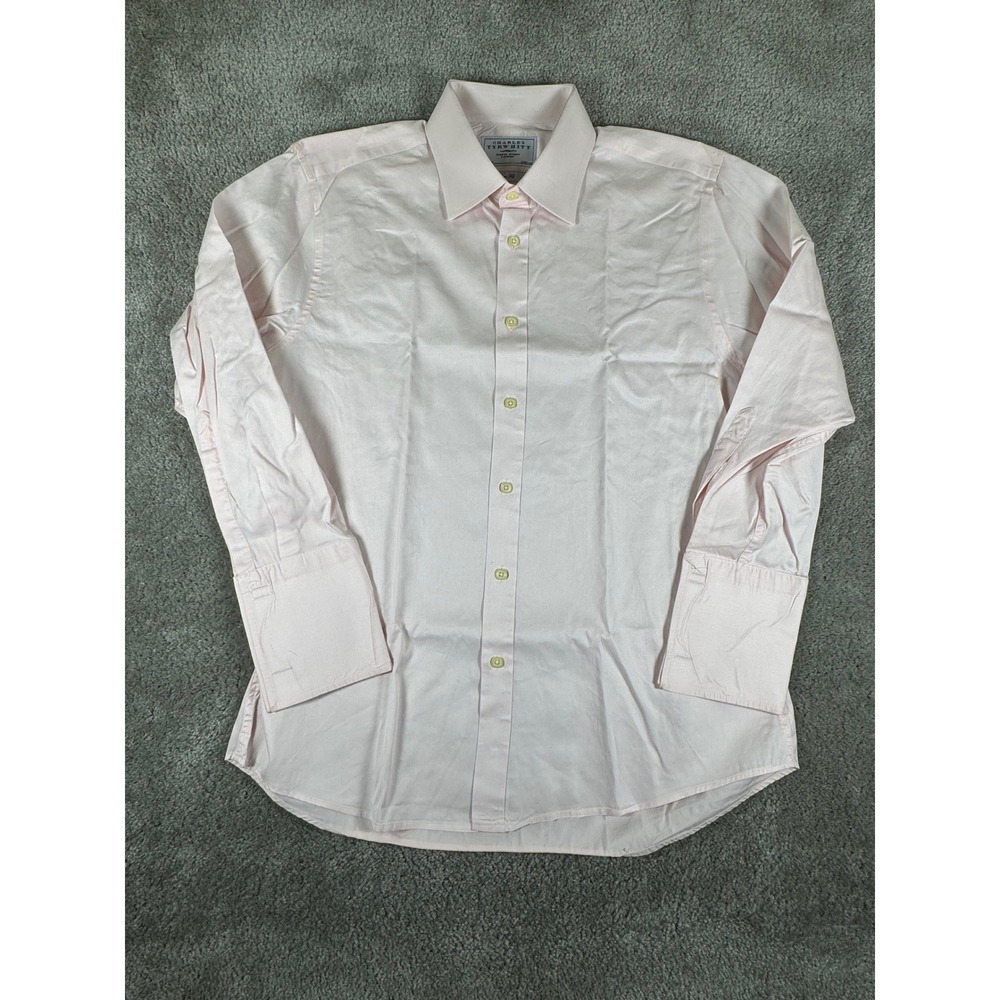 Charles Tyrwhitt Slim Fit Dress Shirt Pink French Cuff 16.5 33 42 84cm